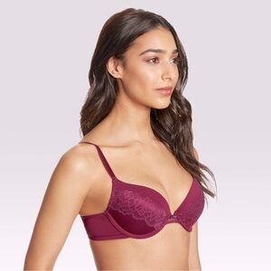 Maidenform Self Expressions Underwire Push Up Lace Embellished Bra in Wine, 38DD